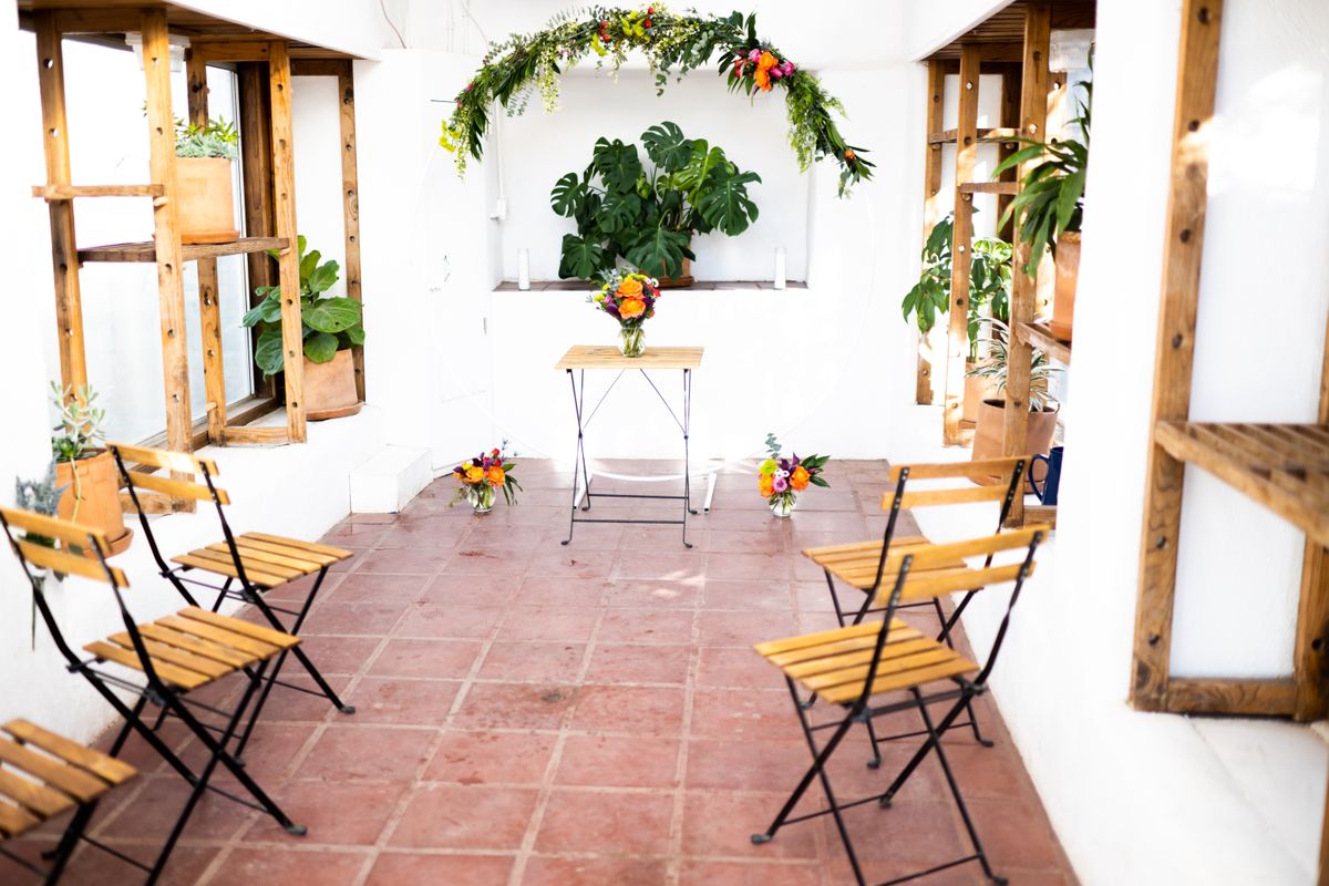 Greenhouse Elopement Setup